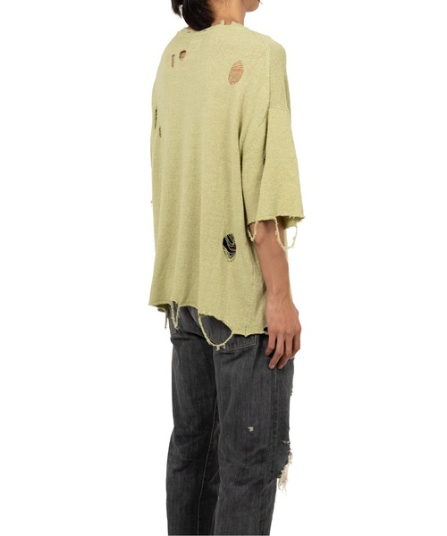 KAMIYA tシャツ Distressed Knit T-Shirt メンズ : ZOZOTOWN