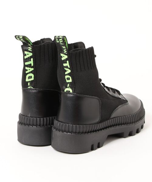 「aimoha」 レースアップブーツ 24.5cm ブラック メンズ_画像2