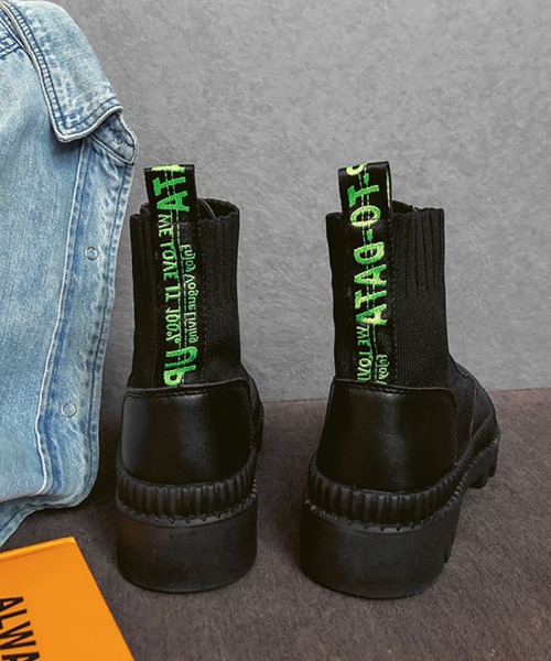 「aimoha」 レースアップブーツ 24.5cm ブラック メンズ_画像7