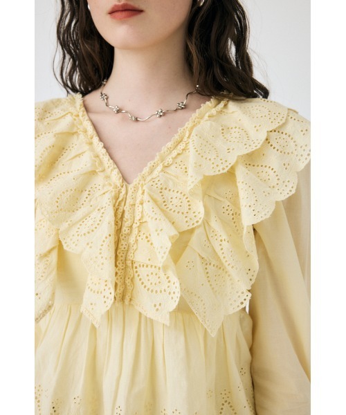 moussy - MOUSSY EYELET RUFFLE ブラウス アイレットラッフルブラウス MOUSSY | EYELET RUFFLE ブラウス (シャツ・ブラウス ) |SHEL