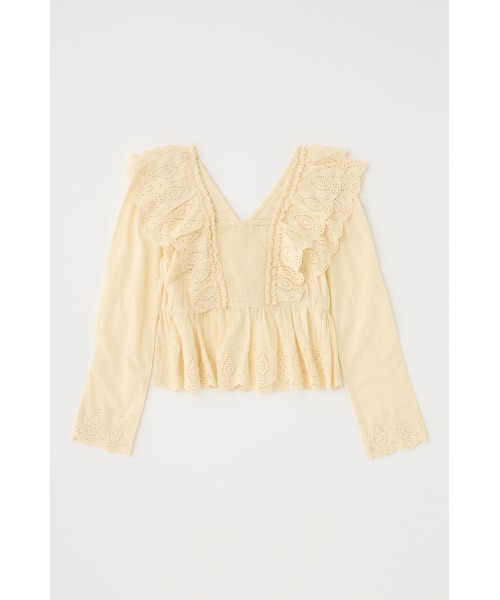 新品未使用MOUSSY EYELET CAPSLEEVE ブラウス セール】EYELET CAPSLEEVE ブラウス（シャツ/ブラウス）｜MOUSSY
