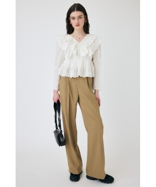 ブラウス シャツ EYELET RUFFLE ブラウス レディース MOUSSY ブラウス シャツ EYELET RUFFLE レディース : ZOZOTOWN