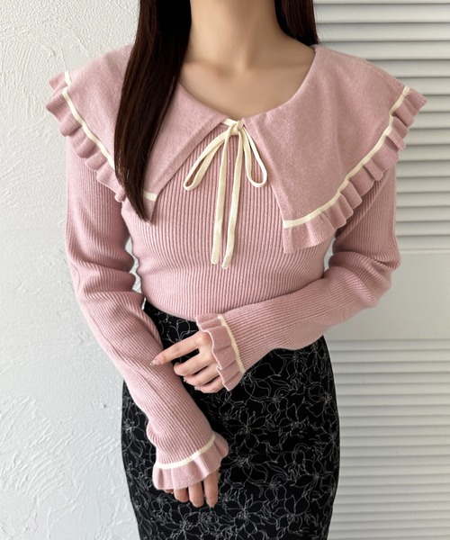 apres jour（アプレジュール） ニット セーター リボン付きライン