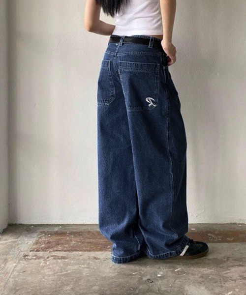 LYEON（リヨン） ジーンズ デニム デニムパンツ バック刺繍ワイド
