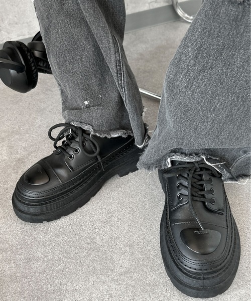 link lot ビジネスシューズ ボリュームソール レースアップシューズ
