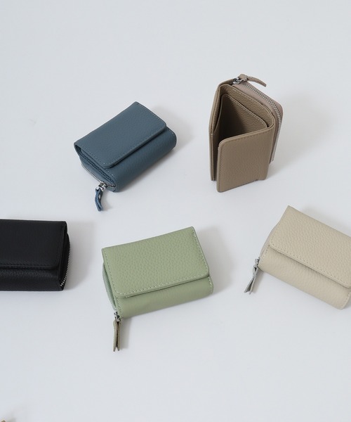 E*6様 LOMAY 三つ折り財布 グレー FUNALIVE 財布 Craig カラフルレザー三つ折りミニ財布/本革 三