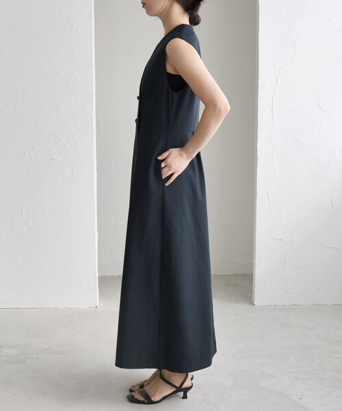 quaranciel ワンピース quaranciel: Vカラー ロング ジレ