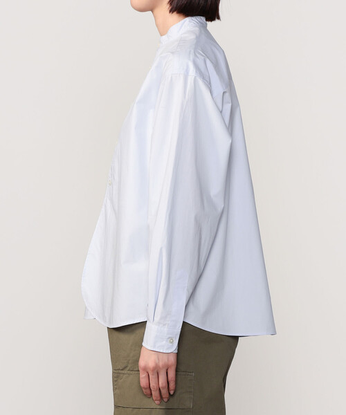 定番人気　オーシバル　バンドカラーコットンシャツ　ブラウス　ゆったり　現行品　M ORCIVAL ブラウス シャツ | コットン バンドカラーシャツ WOMEN