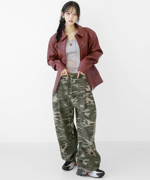 minsobi（ミンソビ） スウェットパンツ ジャージ ボリュームカモフラ