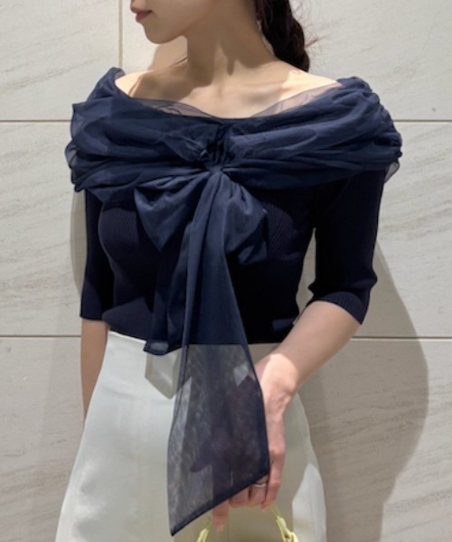 FRAY I.D ニット セーター チュールコンビオフショルニット