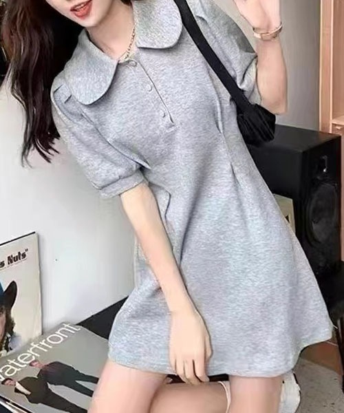 gossip!ロサンゼルス ワンピース ポロ襟 ウエストタックワンピース