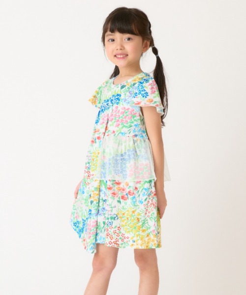 HAKKA KIDS（ハッカキッズ） ワンピース こもれびのお庭プリント切替