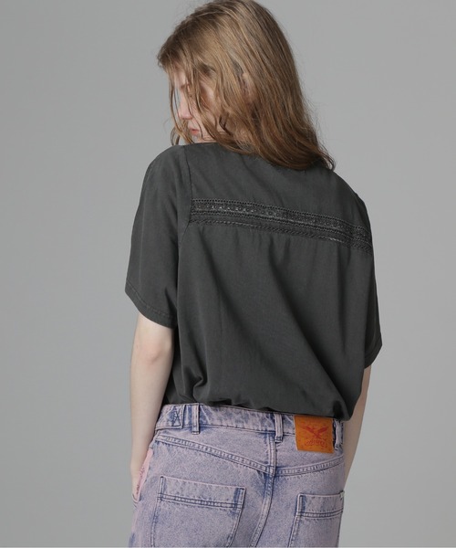 tシャツ 「直営店限定」LACE DETAILS EMBROIDERY T-SHIRT/レースディテール刺繍Tシャツ レディース AVIREX tシャツ 「直営店限定」LACE DETAILS EMBROIDERY T-SHIRT