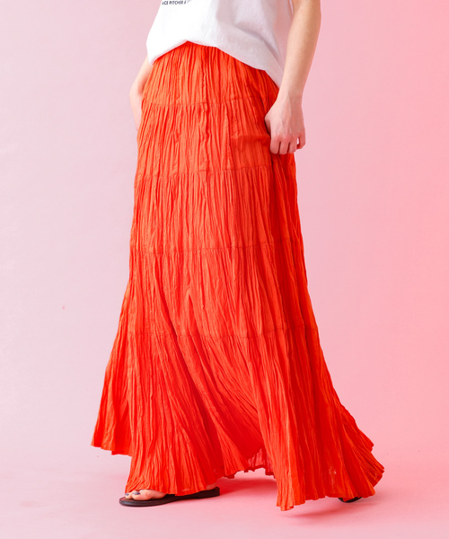 Rouge vif la cle スカート 「Le Melange/ル・メランジュ Rouge vif la cle スカート 「Le Melange/ル・メランジュ