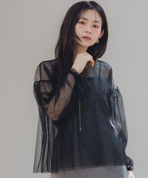 tシャツ 小さいサイズ　チュールシアートップス　低身長さん・小柄女性 レディース