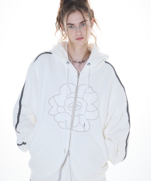 パーカー L14 ROSE HOOD ZIP-UP レディース
