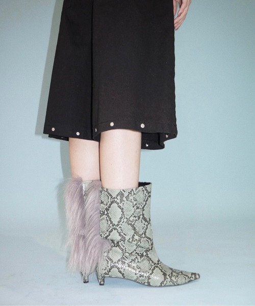 musubore（ムスボレ） ブーツ fur pointed toe boots / ポインテッド