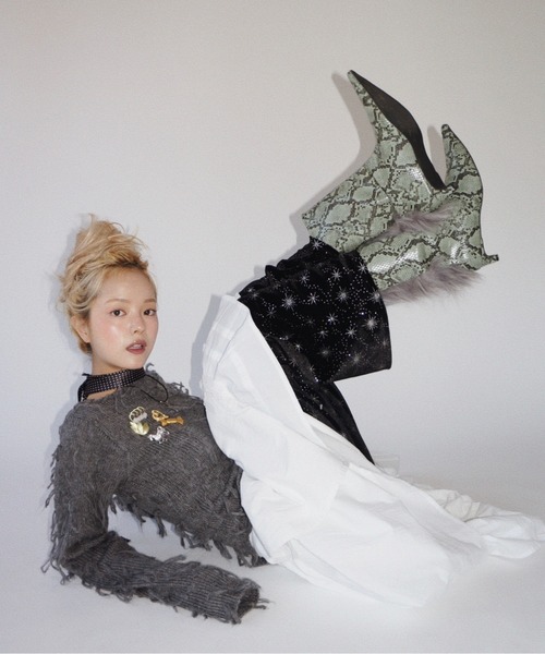 musubore（ムスボレ） ブーツ fur pointed toe boots / ポインテッド