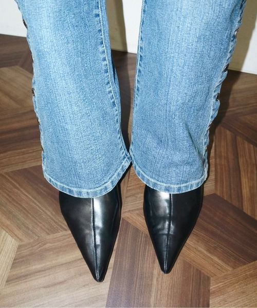 musubore（ムスボレ） ブーツ fur pointed toe boots / ポインテッド