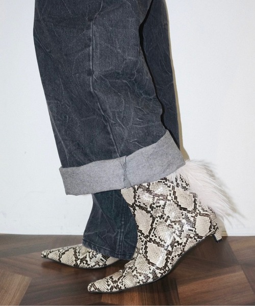 musubore（ムスボレ） ブーツ fur pointed toe boots / ポインテッド