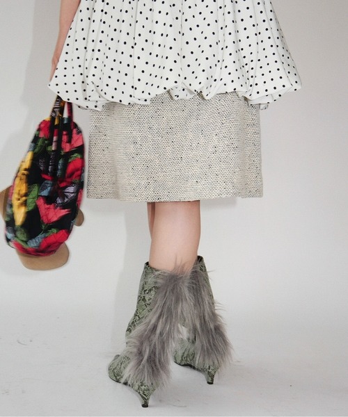 musubore（ムスボレ） ブーツ fur pointed toe boots / ポインテッド