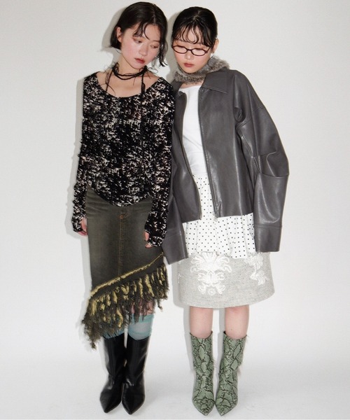 musubore（ムスボレ） ブーツ fur pointed toe boots / ポインテッド