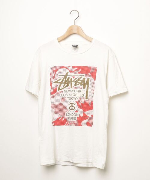 STUSSY 「STUSSY」 半袖Tシャツ M ホワイト メンズ : ZOZOTOWN
