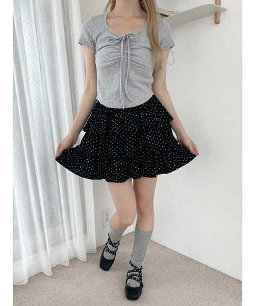 スカート ドットティアードミニスカート : ZOZOTOWN Yahoo!店