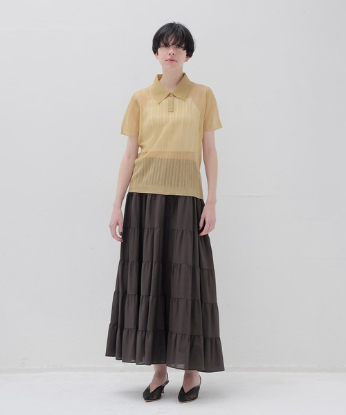 DRESSLAVE（ドレスレイブ） ポロシャツ ポロ shiny sheer random rib 