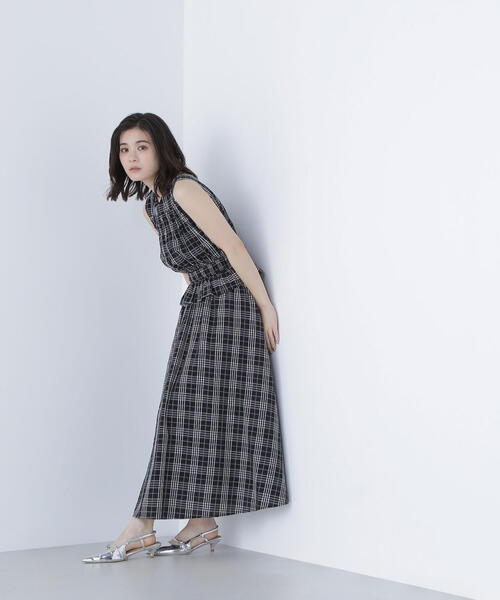NATURAL BEAUTY BASIC ワンピース モノトーンチェックワンピース