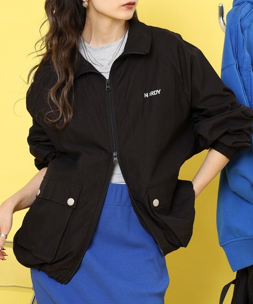 NERDY ナイロンジャケット アウトポケットベーシックウィンド