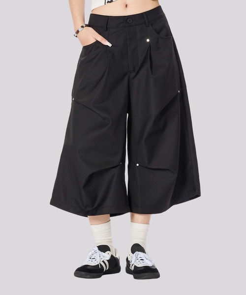GARETH PUGH スラックスハーフパンツ TOBEE ハーフパンツ スラックス 「TOBEE」タック スタッズ ワイド