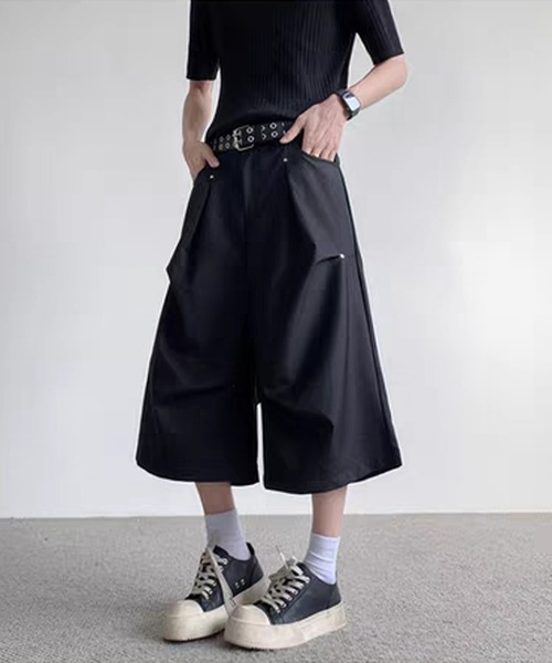 TOBEE ハーフパンツ スラックス 短パン 「TOBEE」タック スタッズ