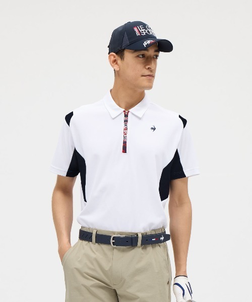 le coq sportif GOLF tシャツ 無地ハーフジップ半袖シャツ