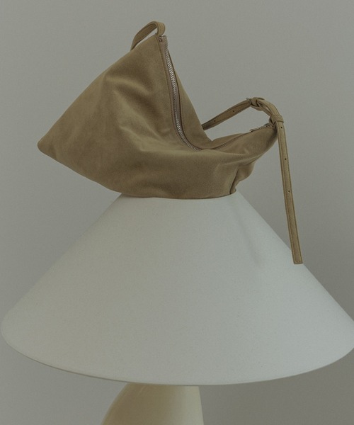 【ベージュ（27）】【W S(ドゥーブル)】Ultrasuede(R)ZIPミニショルダー SALON adam et rope'（サロン アダム エ ロペ） ショルダーバッグ