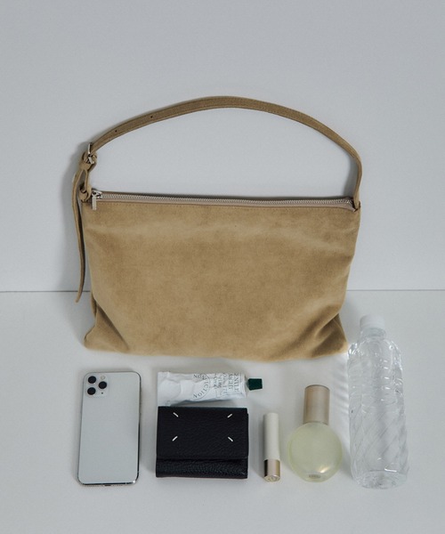 【ベージュ（27）】【W S(ドゥーブル)】Ultrasuede(R)ZIPミニショルダー SALON adam et ropé(サロン アダム エ ロペ) / 【W S（ドゥーブル