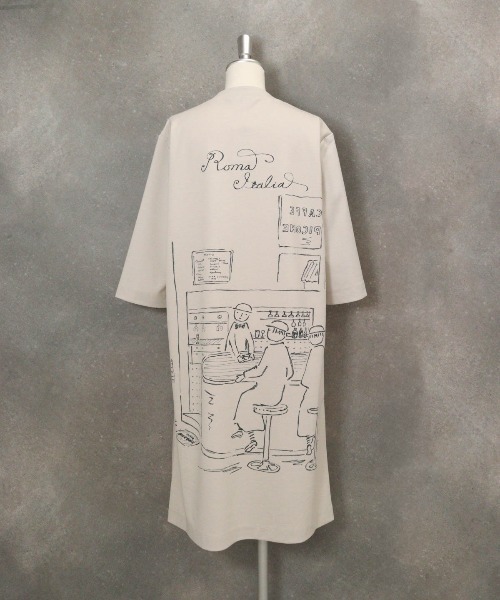 STUDIO PICONE（スタジオピッコーネ） ワンピース 七分袖イラスト冷感