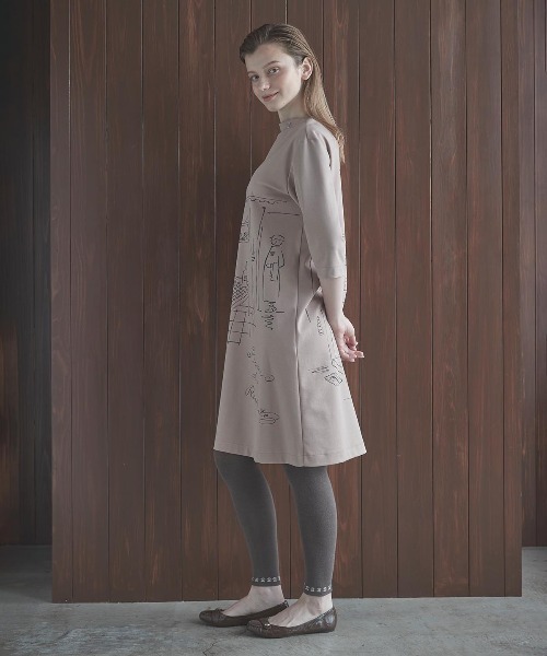 STUDIO PICONE（スタジオピッコーネ） ワンピース 七分袖イラスト冷感
