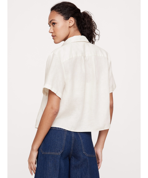 「BANANA REPUBLIC」 半袖シャツ L ライトベージュ レディース