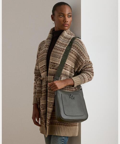 LAUREN RALPH ショルダーバッグ バッグ ペブルド レザー ラージ