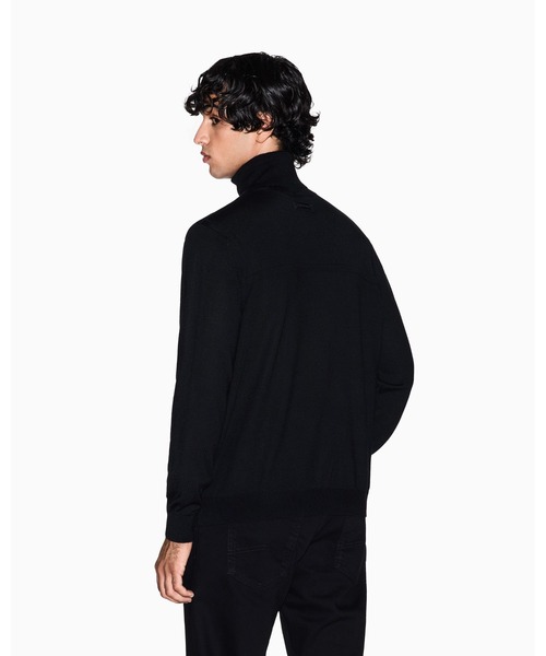 アルマーニエクスチェンジ ARMANI EXCHANGE タートルネックニット メンズ ブラック ブラック XM000900 AF11982 秋冬 ニットセーター 無地 ハイネック コットン ウールブレンド ブランド  2025秋冬新作 ARMANI EXCHANGE セーター ニット 「A|X アルマーニ エクスチェンジ