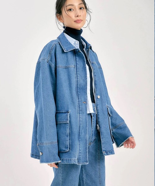 BLUE×PALANG（ブルーパラン） デニムジャケット gジャン OVER DENIM