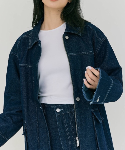 BLUE×PALANG（ブルーパラン） デニムジャケット gジャン OVER DENIM