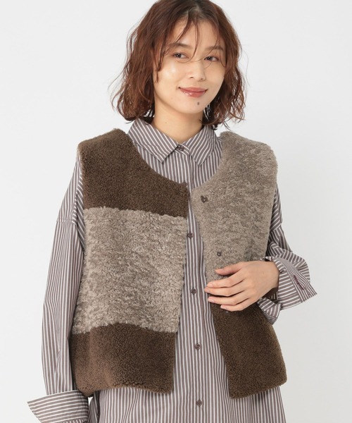 studio CLIP（スタディオクリップ） ベスト ジレ パッチワーク