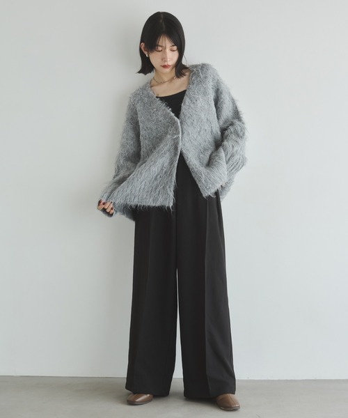 hunch（ハンチ） カーディガン 起毛シャギー ニットカーディガン
