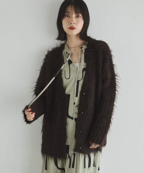 hunch（ハンチ） カーディガン 起毛シャギー ニットカーディガン