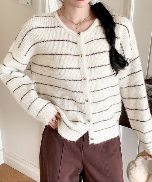 ［未使用 美品］ボーダーズアットバルコニー カーディガン ニット36 新品タグつき】 ボーダーズアットバルコニー カーディガン - メルカリ