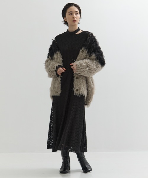 CLANE（クラネ） カーディガン 「CLANE/クラネ」BI COLOR SHAGGY KNIT