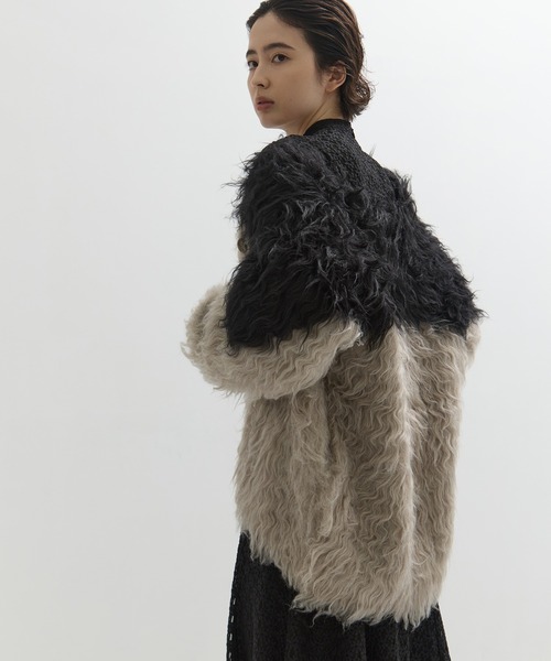 CLANE（クラネ） カーディガン 「CLANE/クラネ」BI COLOR SHAGGY KNIT