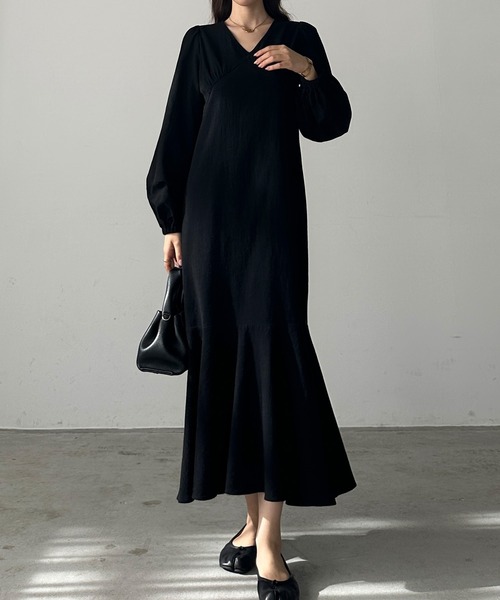 「Louere」 長袖ワンピース SMALL ナチュラル レディース_画像2